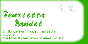 henrietta mandel business card